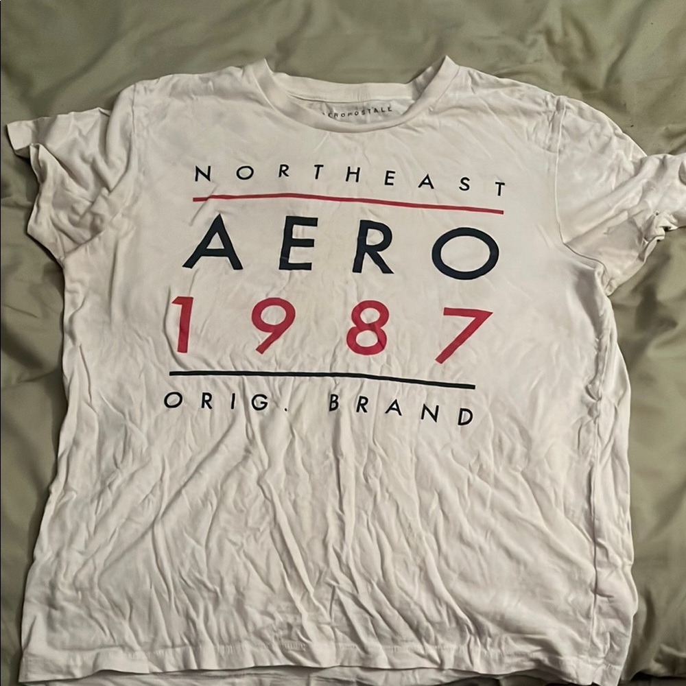 Aeropostale White Graphic Tee